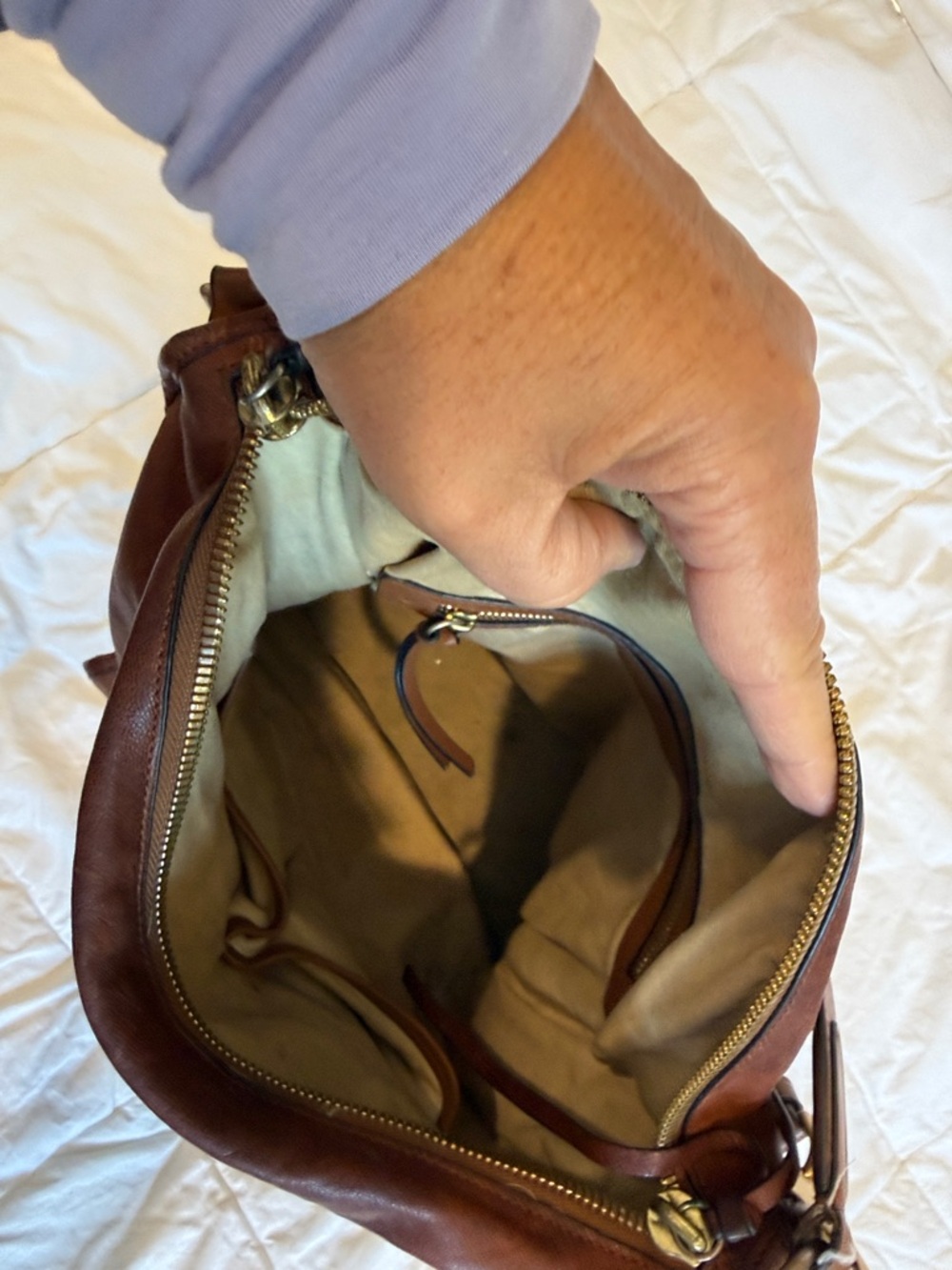 rag & bone Large Brown Leather Hobo Shoulder Bag - Picture 4 of 8